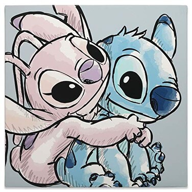 Open Road Brands Disney Lilo and Stitch With Angel Gallery Wrapped Canvas Wall Decor Adorable Stitch Wall Art For Home Decorating