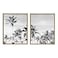 Kate and Laurel Sylvie Coastal Coconut Palm Tree Beach Framed Canvas Wall Art Set by The Creative Bunch Studio 2 Piece 18x24 Natural Chic Coastal Art for Wall
