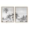 Kate and Laurel Sylvie Coastal Coconut Palm Tree Beach Framed Canvas Wall Art Set by The Creative Bunch Studio 2 Piece 18x24 Natural Chic Coastal Art for Wall