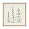 Kate and Laurel Sylvie Minimalist Evergreen Trees Sketch Framed Canvas Wall Art by The Creative Bunch Studio 30x30 Natural Chic Modern Art for Wall