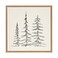 Kate and Laurel Sylvie Minimalist Evergreen Trees Sketch Framed Canvas Wall Art by The Creative Bunch Studio 30x30 Natural Chic Modern Art for Wall