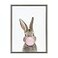 Kate and Laurel Sylvie Bubble Gum Bunny Framed Canvas Wall Art by Amy Peterson Art Studio 18x24 Gray