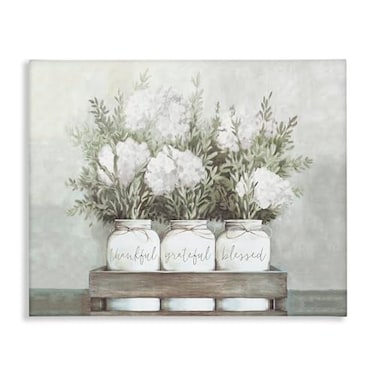 Stupell Industries Pristine Hydrangea Bouquet Sentiments Canvas Art 20 x 16 Inches Easy to Hang and Sturdy Made in USA by Dogwood Portfolio