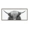 Kate and Laurel Sylvie Hey Dude Highland Cow Framed Canvas Wall Art by The Creative Bunch Studio 18x40 Gray Rustic Cow Art for Wall