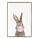 Kate and Laurel Sylvie Bubble Gum Bunny Framed Canvas Wall Art by Amy Peterson Art Studio 23x33 Gold Decorative Animal Art for Wall