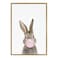 Kate and Laurel Sylvie Bubble Gum Bunny Framed Canvas Wall Art by Amy Peterson Art Studio 23x33 Gold Decorative Animal Art for Wall