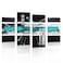 1 KINGO Modern Abstract Canvas Wall Art Black Teal Wall Decor Grey White Decoration for Home Office 4 Panels Poster Framed Print for Living Room Bedroom