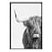 Kate and Laurel Sylvie BW Highland Cow No 1 Framed Canvas Wall Art by Amy Peterson Art Studio 23x33 Gray Rustic Animal Wall Decor for Wal