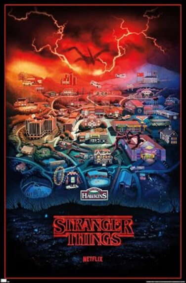 Trends International Netflix Stranger Things Season 4 Hawkins Indiana Wall Poster 22375 x 34 Premium Unframed Version