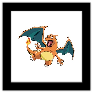 Trends International Gallery Pops Pokemon Charizard Wall Art Black Framed Version 12 x 12
