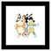 Trends International Gallery Pops Bluey Bandit and Chilli Graphic Wall Art Black Framed Version 12 x 12