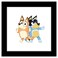 Trends International Gallery Pops Bluey Bandit and Chilli Graphic Wall Art Black Framed Version 12 x 12