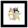 Trends International Gallery Pops Bluey Bandit and Chilli Graphic Wall Art Black Framed Version 12 x 12