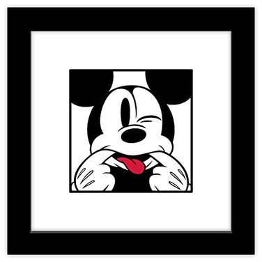 Trends International Gallery Pops Disney Mickey Mouse Mickey Expressions Funny Face Wall Art Wall Poster 12 x 12 Black Framed Version