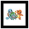 Trends International Gallery Pops Pokemon Bulbasaur Charmander Squirtle Wall Art Black Framed Version 12 x 12
