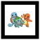 Trends International Gallery Pops Pokemon Bulbasaur Charmander Squirtle Wall Art Black Framed Version 12 x 12
