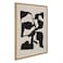 Kate and Laurel Sylvie Distorted Shapes of Black and Tan Framed Canvas Wall Art by The Creative Bunch Studio 28x38 Natural Contemporary Abstract Bold Art for Wall