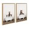 Kate and Laurel Sylvie Three Bears Rustic Bubble Bath and Bear Rustic Bubble Bath Framed Canvas Wall Art Set by Amy Peterson Art Studio 2 Piece Set 18x24 Natural Baby Animal Wall Art Dcor Set