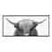 Kate and Laurel Sylvie Hey Dude Highland Cow Framed Canvas Wall Art by The Creative Bunch Studio 18x40 Brown Farmhouse Rustic Wall Dcor