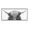 Kate and Laurel Sylvie Hey Dude Highland Cow Framed Canvas Wall Art by The Creative Bunch Studio 18x40 Brown Farmhouse Rustic Wall Dcor