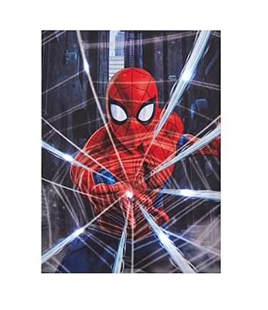 Idea Nuova Marvel Spiderman LED Canvas Wall Art115 x 1575 LightUp Wall Dcor for Kids Battery Operated Room Decoration for Bedroom Playroom or Nursery