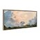 Kate and Laurel Sylvie Clouds Framed Canvas Wall Art by Mary Sparrow 18x40 Gold Modern Nature Skyline Art for Wall