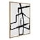 Kate and Laurel Sylvie Bold Sophisticated Abstract Black Stroke Framed Canvas Wall Art by The Creative Bunch Studio 28x38 Natural Contemporary Brushtrokes Modern Art for Wall