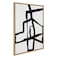 Kate and Laurel Sylvie Bold Sophisticated Abstract Black Stroke Framed Canvas Wall Art by The Creative Bunch Studio 28x38 Natural Contemporary Brushtrokes Modern Art for Wall