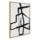 Kate and Laurel Sylvie Bold Sophisticated Abstract Black Stroke Framed Canvas Wall Art by The Creative Bunch Studio 28x38 Natural Contemporary Brushtrokes Modern Art for Wall