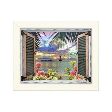 Trademark Fine Art Window to Paradise III White Frame by Leo Kelly 11x14