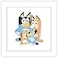 Trends International Gallery Pops Bluey Dad Mum Bluey and Bingo Wall Art White Framed Version 12 x 12