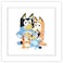 Trends International Gallery Pops Bluey Dad Mum Bluey and Bingo Wall Art White Framed Version 12 x 12