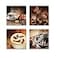 Wieco Art 4 Panels Coffee Bean Kitchen Canvas Wall Art Coffee Cup Canvas Prints Wall Decor Dining Room Canvas Art Contemporary Pictures for Kitchen Bar Decoration