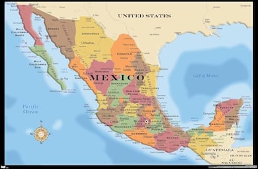 Trends International Map Mexico Wall Poster 22375 x 34 Unframed Version