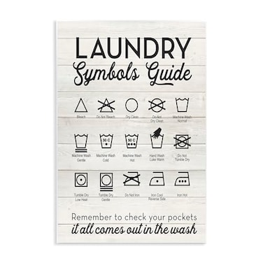 Stupell Industries Rustic Laundry Symbols Guide Wall Plaque Art 10 x 15 Inches Easy to Hang and Sturdy Made in USA by Lettered and Lined