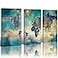Pogusmavi Canvas Wall Art for Living Room World Map Wall Decor Large Wall Art for Bedroom Office Artwork Map Wall Art 16x32 3 Piece Canvas Wall Art