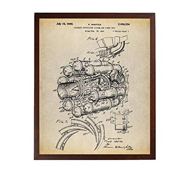 Turnip Designs Jet Engine Poster Art Print Aviation Decor Jet Engine Patent Airplane Decor TNP41