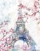 Haven Home Decor Cherry Blossoms in Paris 16 x 20 Wrapped Canvas Wall Art Floral Wall Decor for Living Room Bedroom
