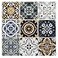 LONGKING Peel and Stick Backsplash Tile Stickers Blue Moroccan Style Tile for Kitchen Stick on Wall Tiles 10 Sheets