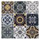 LONGKING Peel and Stick Backsplash Tile Stickers Blue Moroccan Style Tile for Kitchen Stick on Wall Tiles 10 Sheets