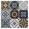 LONGKING Peel and Stick Backsplash Tile Stickers Blue Moroccan Style Tile for Kitchen Stick on Wall Tiles 10 Sheets