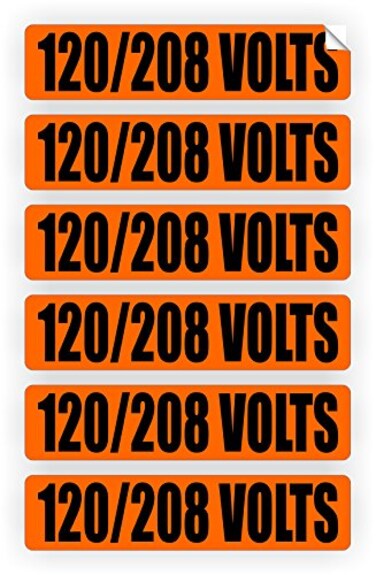 Jay Graphics 120208 Volts Voltage Conduit Markers Stickers Decals Labels Electrical 6X
