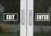 Rockmount Electronics Enter Exit Door Sign UV Resistant Waterproof Durable Peel Stick Adhesive Label Decal Sticker Quote Vinyl Mural Art Script Lettering Each Decal 7 x 35 White