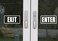 Rockmount Electronics Enter Exit Door Sign UV Resistant Waterproof Durable Peel Stick Adhesive Label Decal Sticker Quote Vinyl Mural Art Script Lettering Each Decal 7 x 35 White