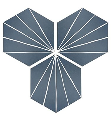 INNO STICKERS 45Sheet Peel and Stick Backsplash Tile Sticker 6 x 7 Blue Art Deco Hexagon Flower Vintage SelfAdhesive Wall Tile for Kitchen Bathroom Shower Living Room Covers 10 Sq Ft
