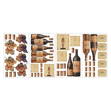 RoomMates RMK1257SCS Wine Tasting Peel and Stick Wall Decals 8 Inch