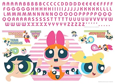 RoomMates RMK5391GM Powerpuff Girls Giant Peel and Stick Wall Decals with Alphabet for Personalization