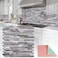 StyloVue 20 Sheets Peel and Stick Backsplash Distressed Wood with Metal Silver Self Adhesive Wall Tiles Upgrade Your Kitchen Backsplash RV Fireplace