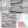 StyloVue 20 Sheets Peel and Stick Backsplash Distressed Wood with Metal Silver Self Adhesive Wall Tiles Upgrade Your Kitchen Backsplash RV Fireplace