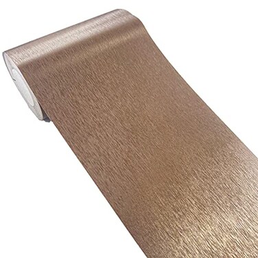 TOOLDECO Brushed Imitation Metal Stickers SelfAdhesive Baseboard Wall Borders Door Frame Window Frame Decoration Stainless Steel Frame Stickers Border39 inch x 196 inch Brown